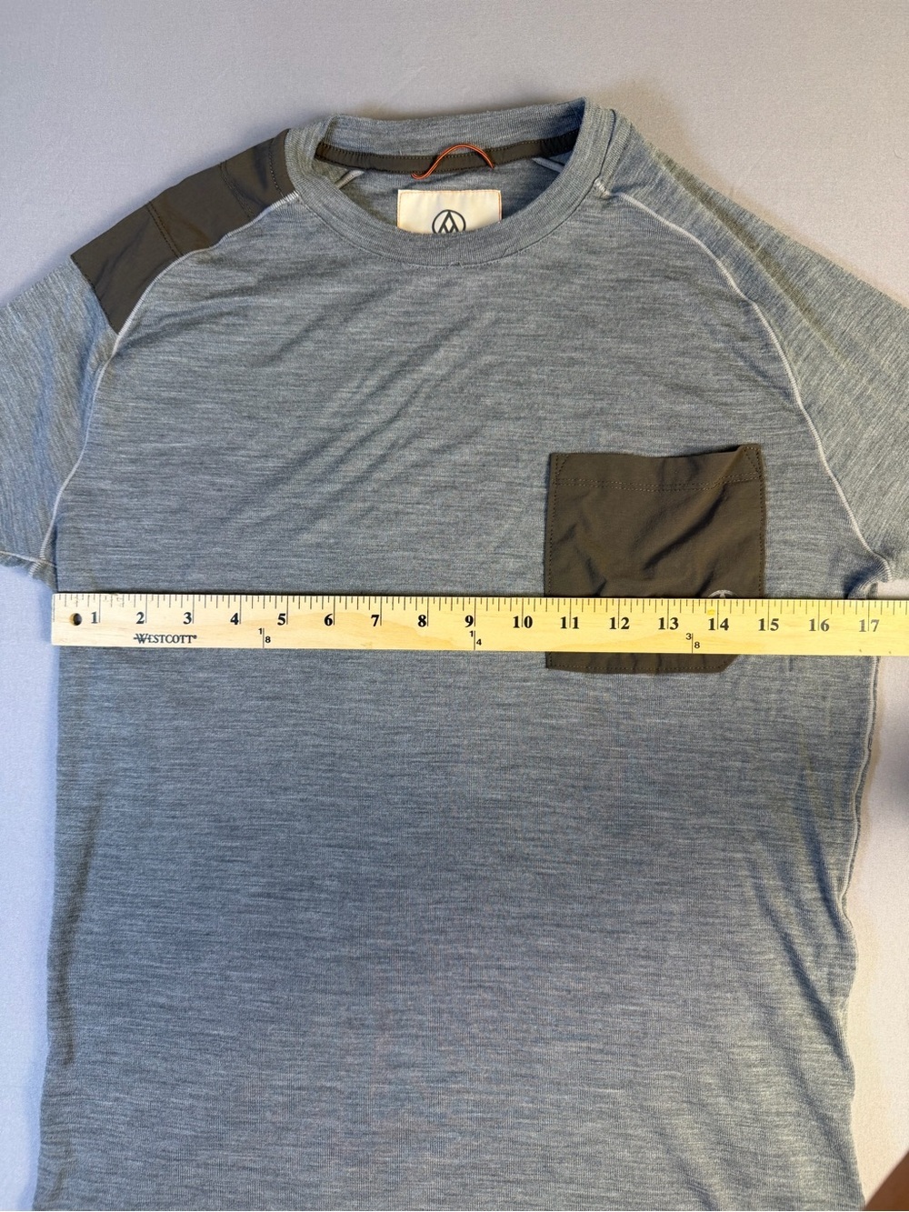 Alps & Meters Men's Heather Grey Short-Sleeve Shirt Touring Crew Tee Size Small - Picture 6 of 9